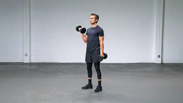 Dumbbell Bicep Curl exercise being performed