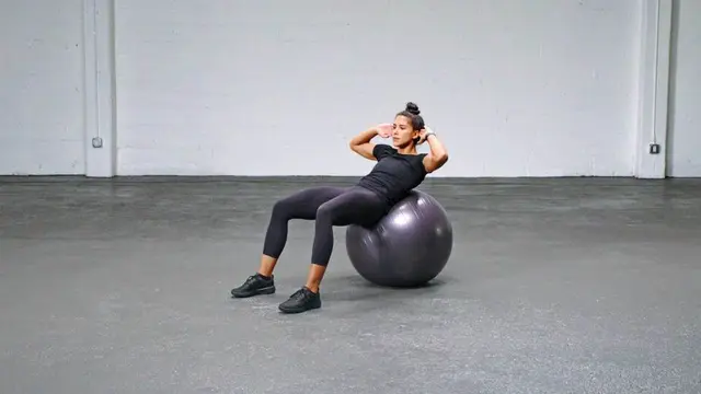 Exercise Ball Crunch exercise being performed