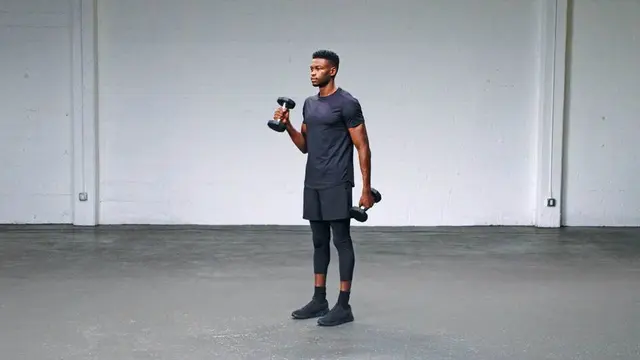 Hammer Curls exercise being performed