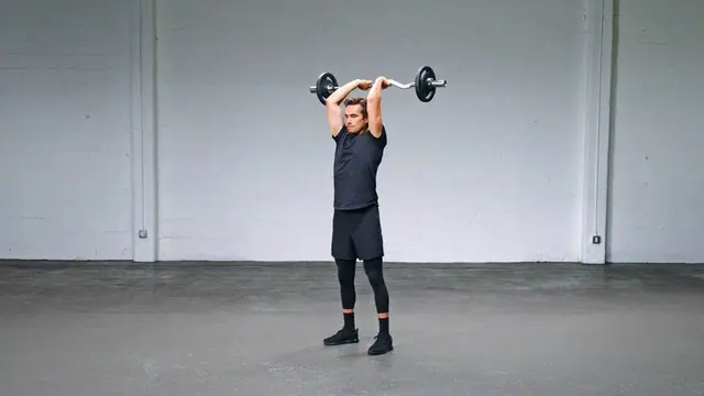EZ-Bar Overhead Tricep Extension exercise being performed