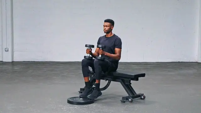 Seated Dumbbell Calf Raise exercise being performed