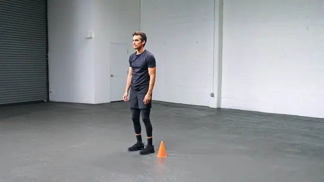 Lateral Cone Hop exercise being performed