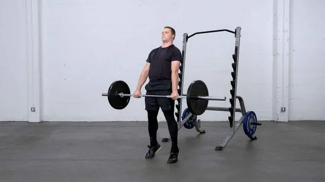 Deadlift to Calf Raise exercise being performed