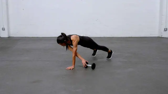 Plank With Dumbbell Pull Through