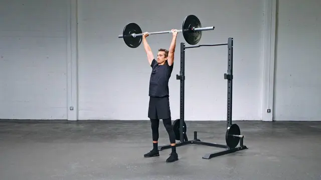 Barbell Shoulder Press exercise being performed